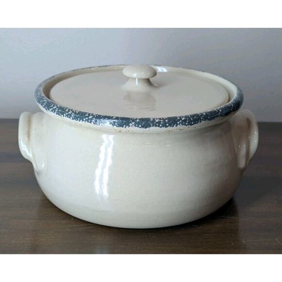 Vintage Home and Garden Party Stoneware Bean Pot With Lid Bird House Design 2001 - Picture 6 of 11